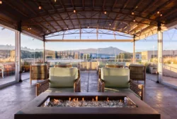 inside the glassed-in atrium with comfortable chairs and fire features and full view of Mt Tam in the background6-3712.jpg